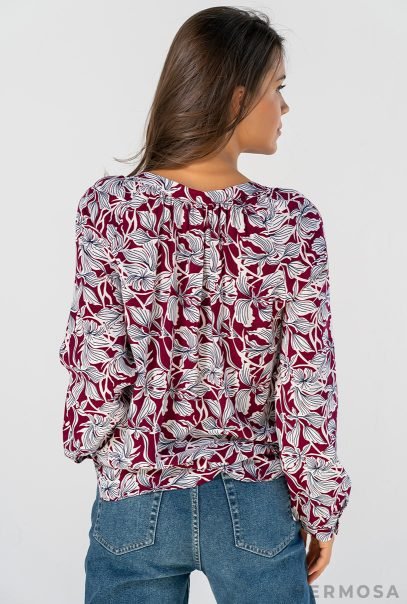 Lady Sore Red-Wine Blouse