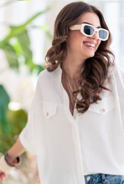 Lady Riana Viscose White Shirt