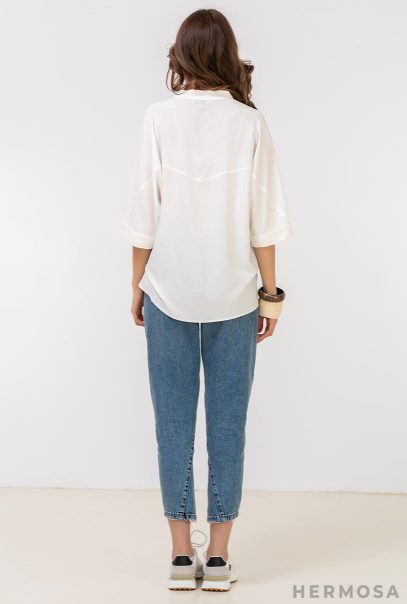 Lady Riana Viscose White Shirt