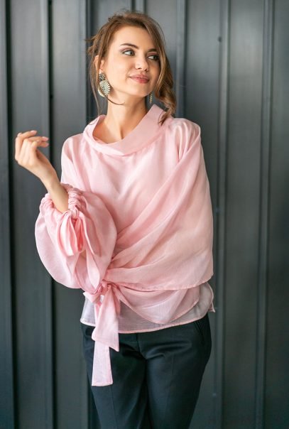 Unique Pink Organza Women Blouse