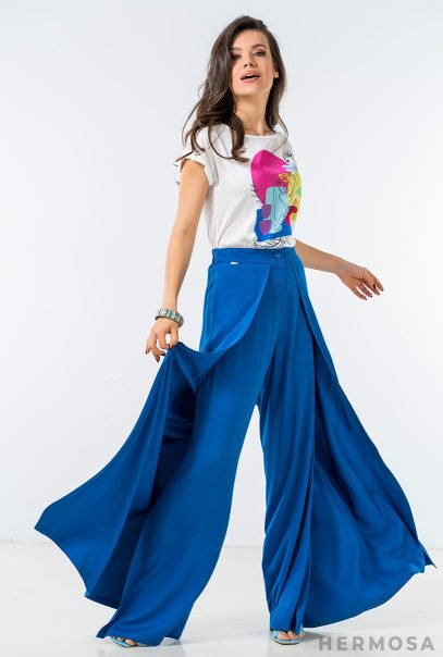 Unique Blue Overlapping Trousers