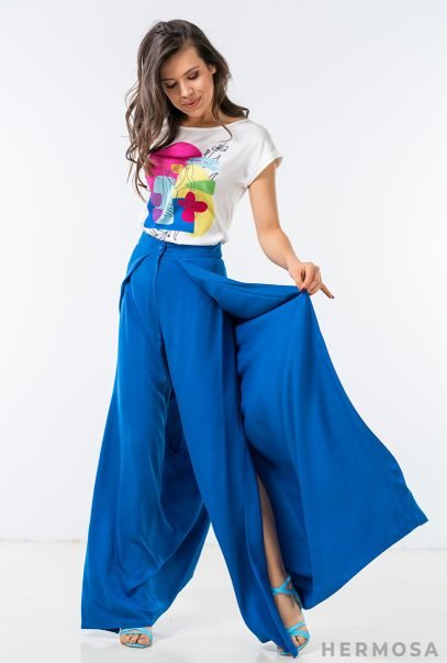 Unique Blue Overlapping Trousers