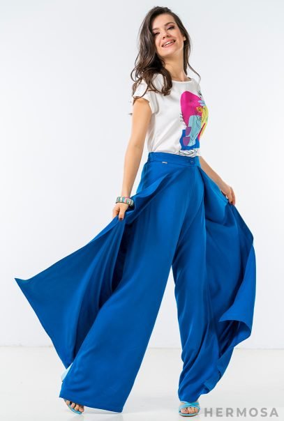 Unique Blue Overlapping Trousers