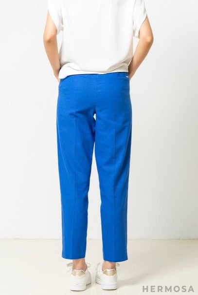 Lady Mery Blue Linen Trousers