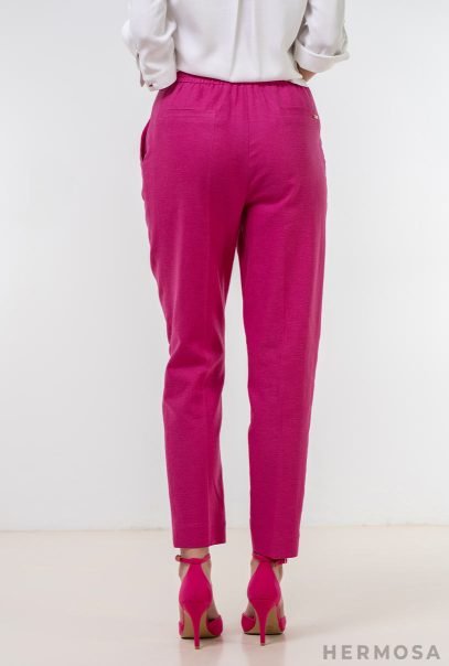 Lady Mery Magenta Linnen Trousers