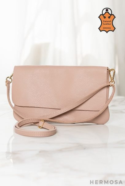 Natural Leather Purse - Beige