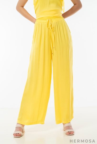 Yellow Satin Trousers