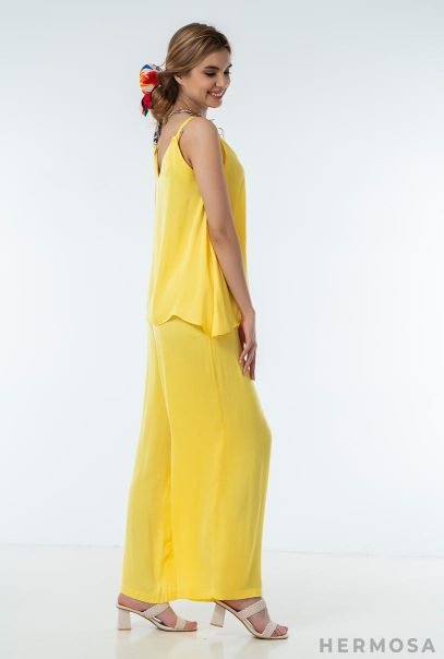 Yellow Satin Trousers