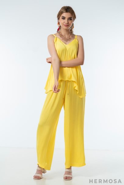 Yellow Satin Trousers