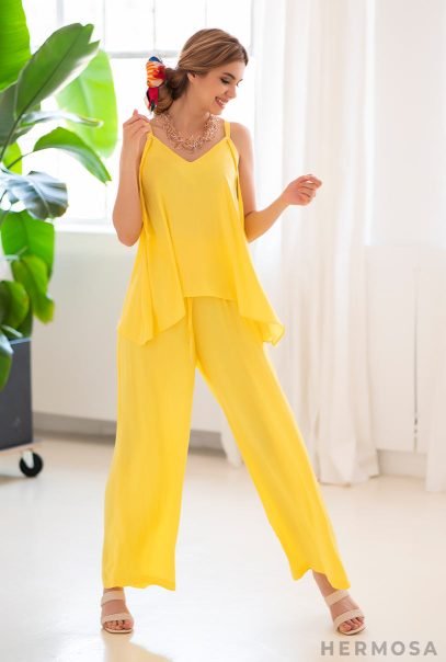 Yellow Satin Trousers