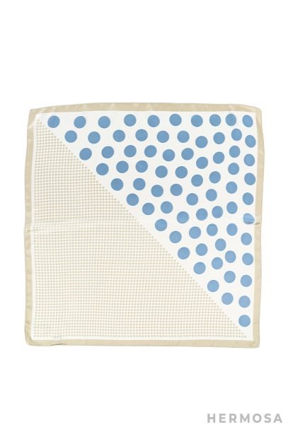 Luxury Satin Blue Dots Scarf Collection