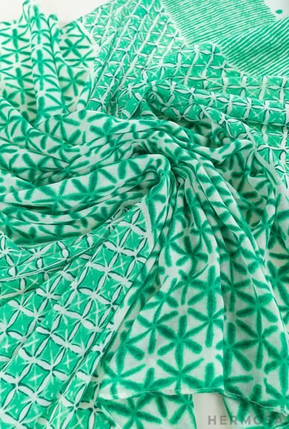 Satin Viscose Green Scarf