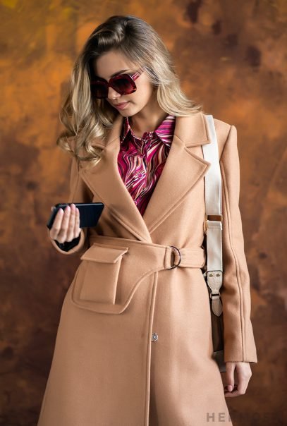 Elegant Modern Light Brown Coat