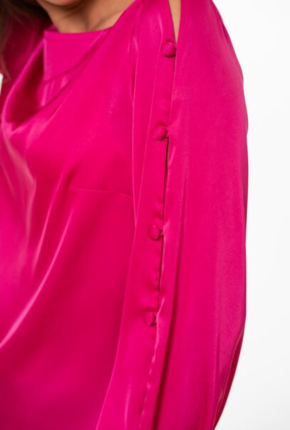 Elastic Satin Pink Blouse