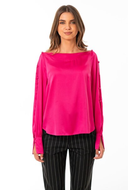 Elastic Satin Pink Blouse