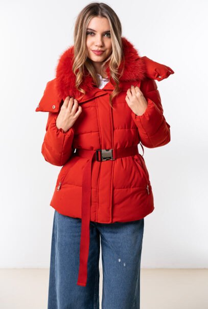 Elegant Women`s Waterproof Red Jacket