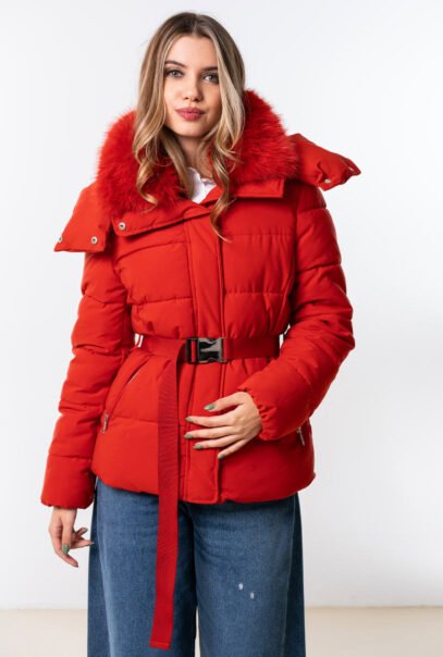 Elegant Women`s Waterproof Red Jacket