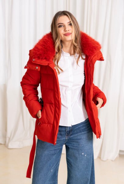 Elegant Women`s Waterproof Red Jacket