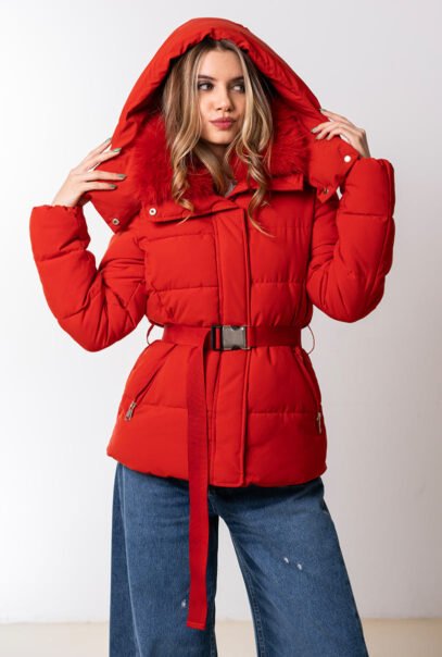 Elegant Women`s Waterproof Red Jacket