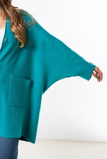 Oversize Turquoise Cardigan