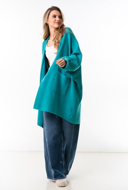 Oversize Turquoise Cardigan