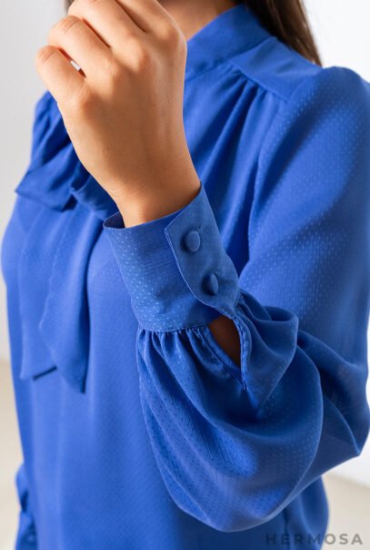 Sophisticated Viscose Blue Blouse